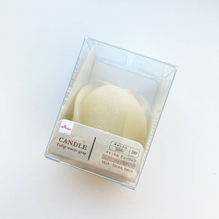 DAISO(ダイソー)の高見えキャンドル「キャンドル(チューリップ、ウォームグレー)」
