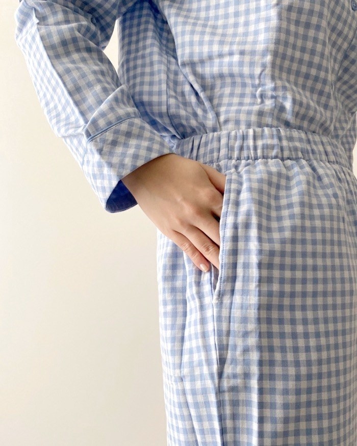 GU（ジーユー）のおすすめパジャマ「コットンパジャマ（長袖＆ロングパンツ）（刺繍）」