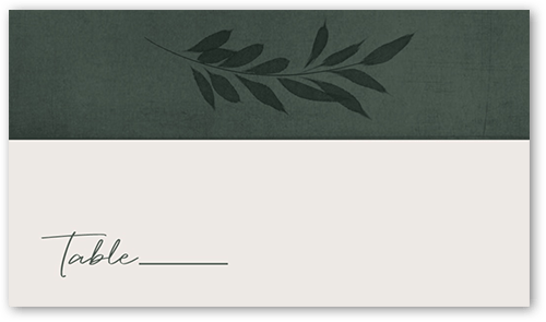 Table place cards with leaves and place to write table number