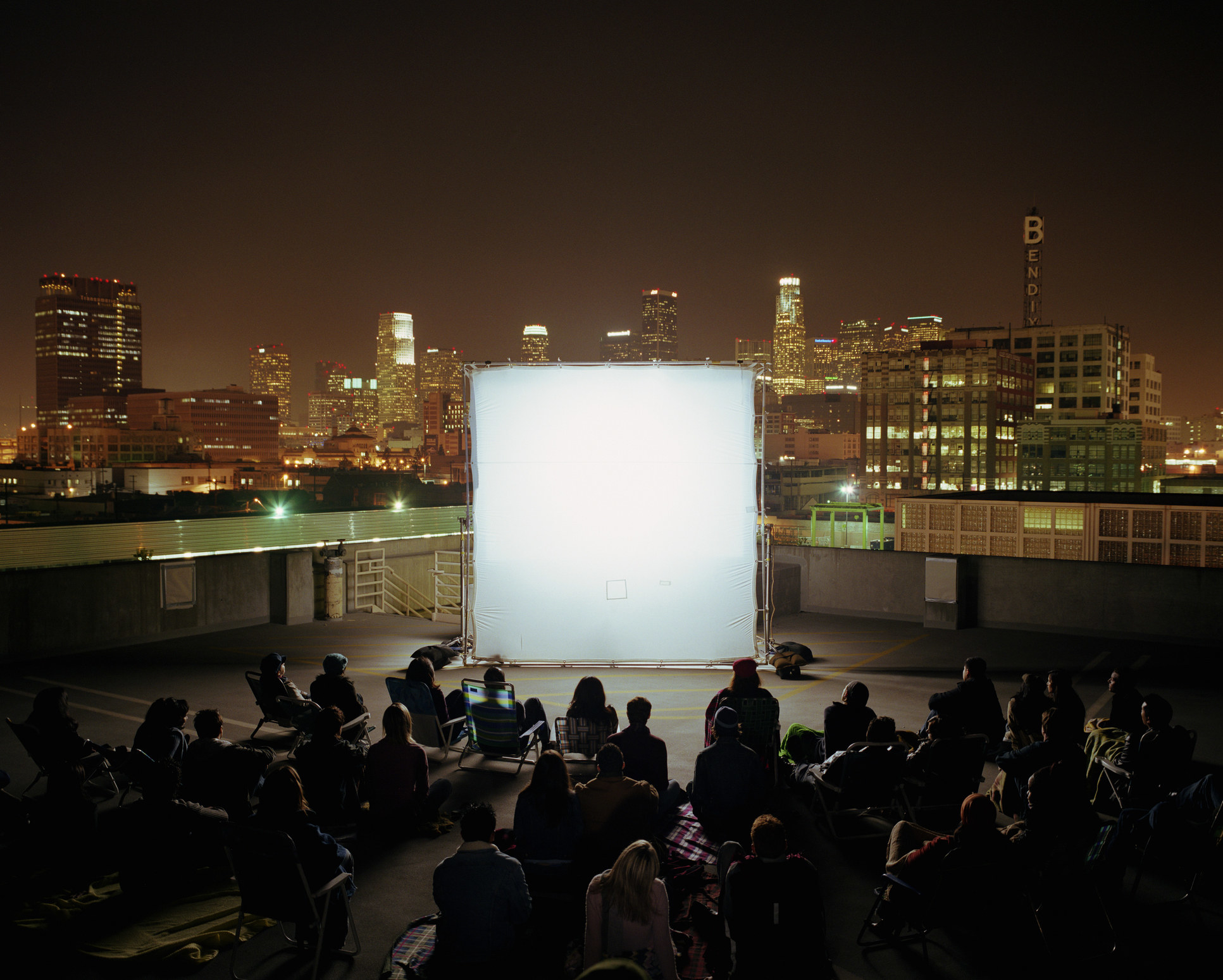 A rooftop movie in LA