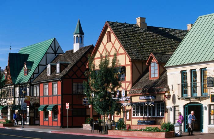 Street view of Danish-style buildings