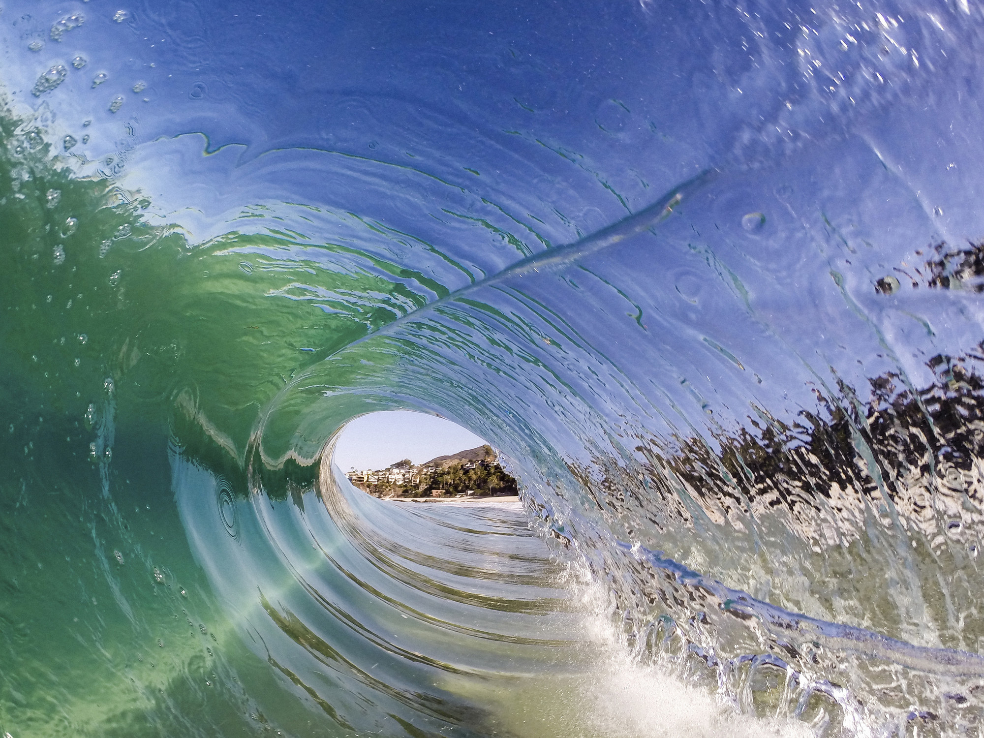Photo of wave photographed from the barrel of the wave