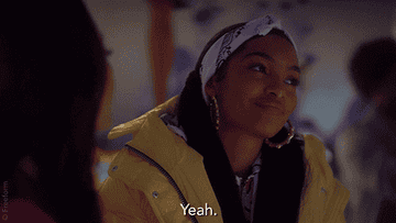 zoey johnson from grown-ish saying yeah wait what