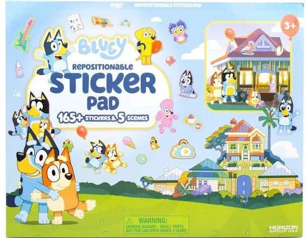 Front cover of a Bluey sticker book