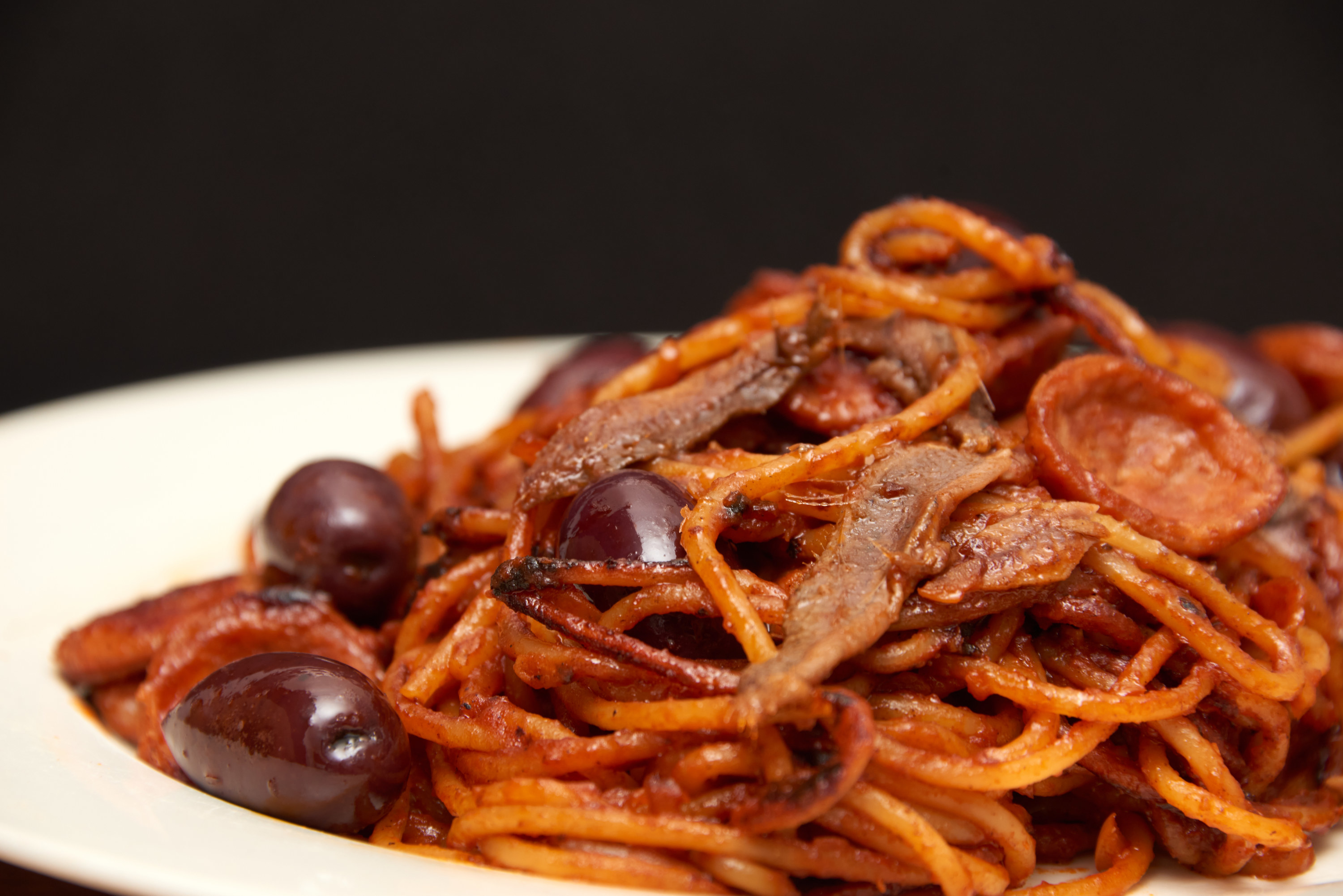 pasta with olives and anchovies