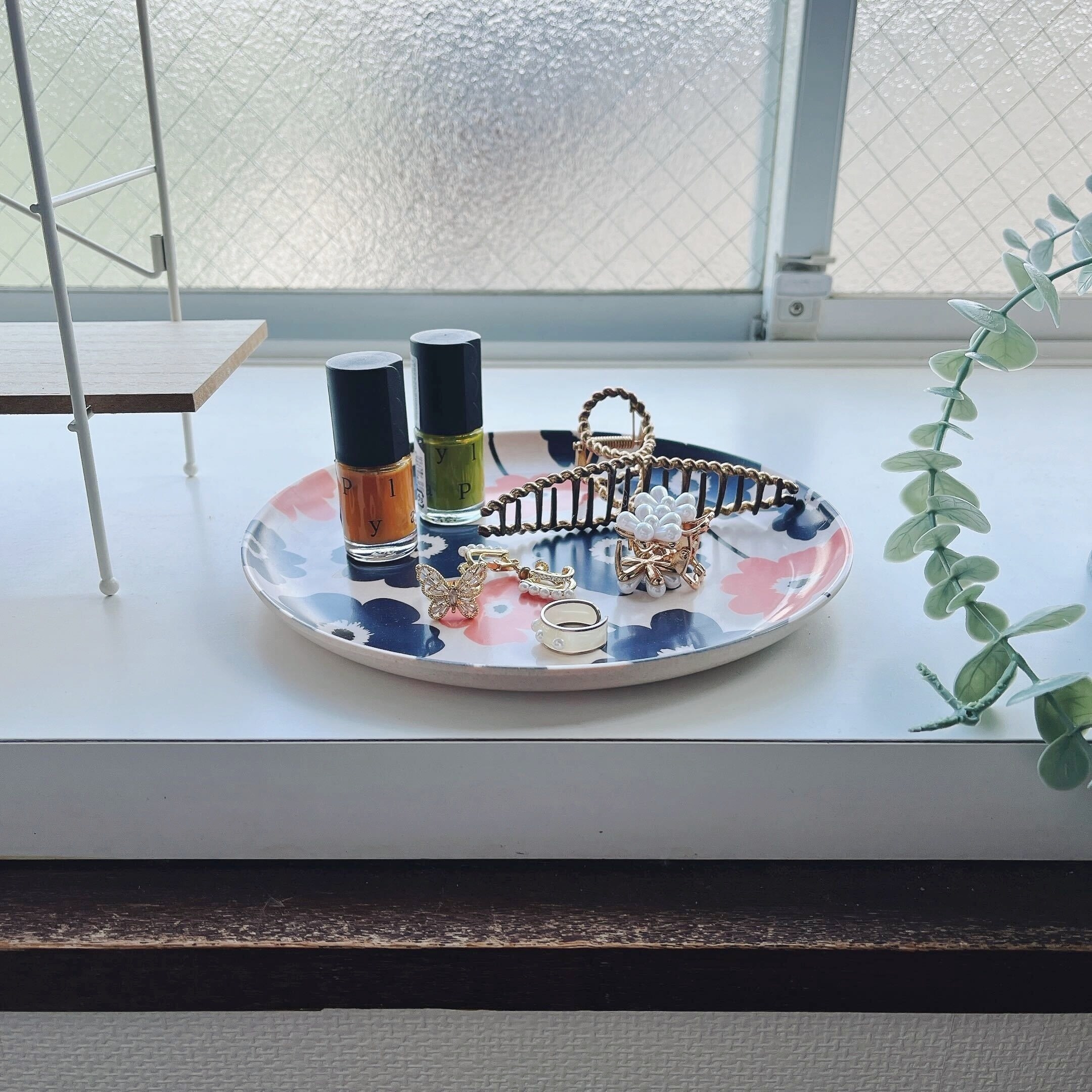 Seria(セリア)のオススメの食器「バンブーファイバー食器 丸型プレート20cm 北欧花柄」