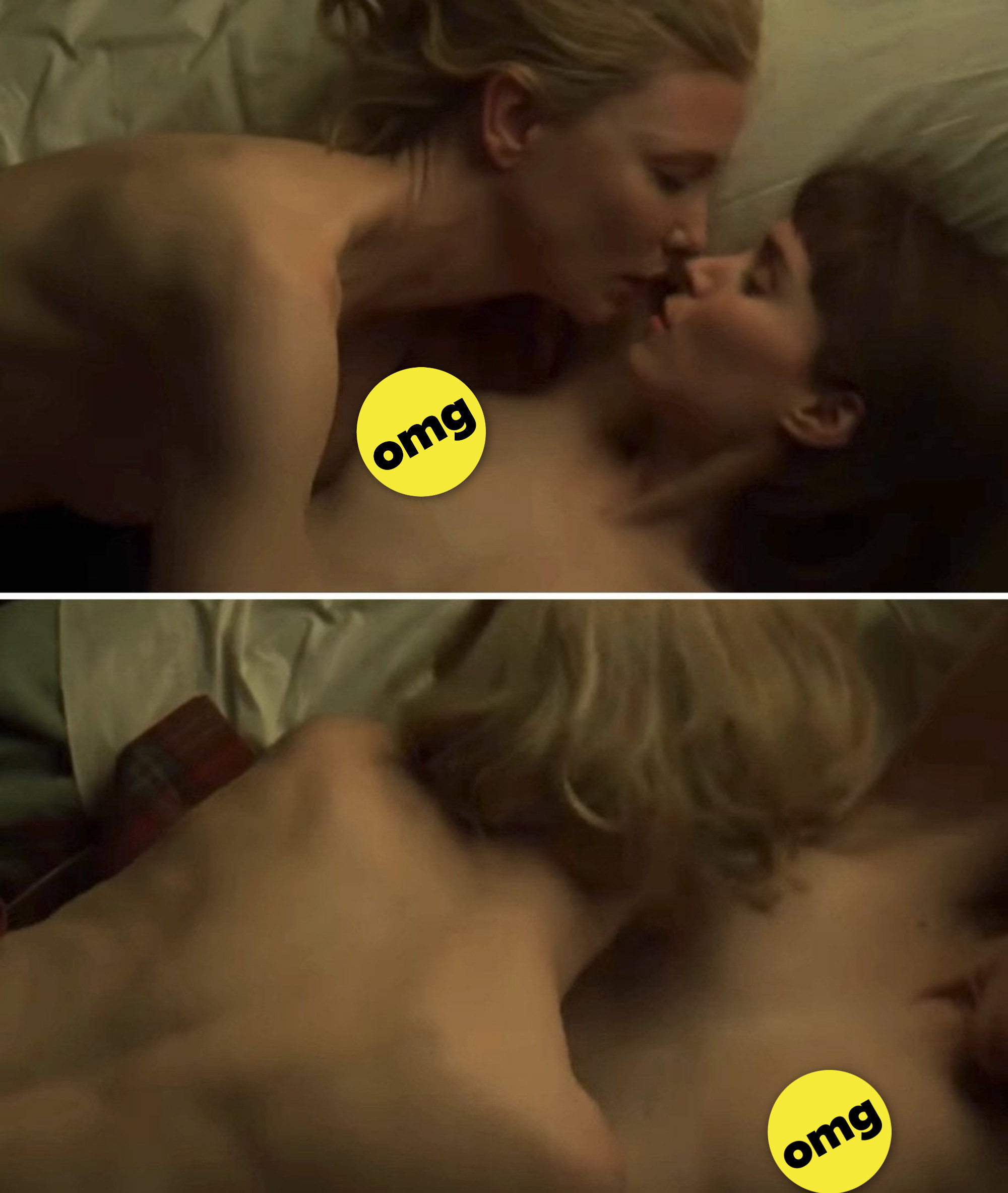 Blanchett and Mara filming a sex scene