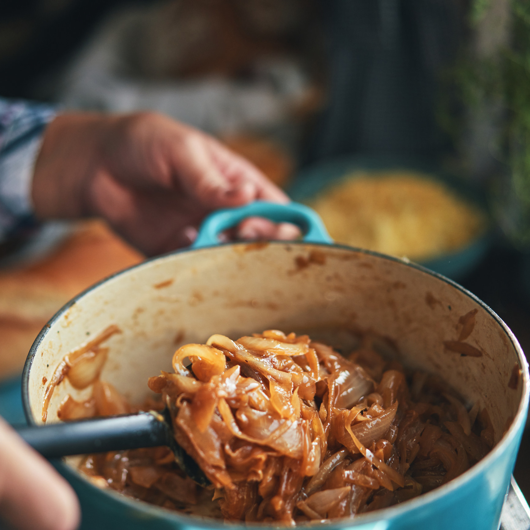 Making caramelized onions.