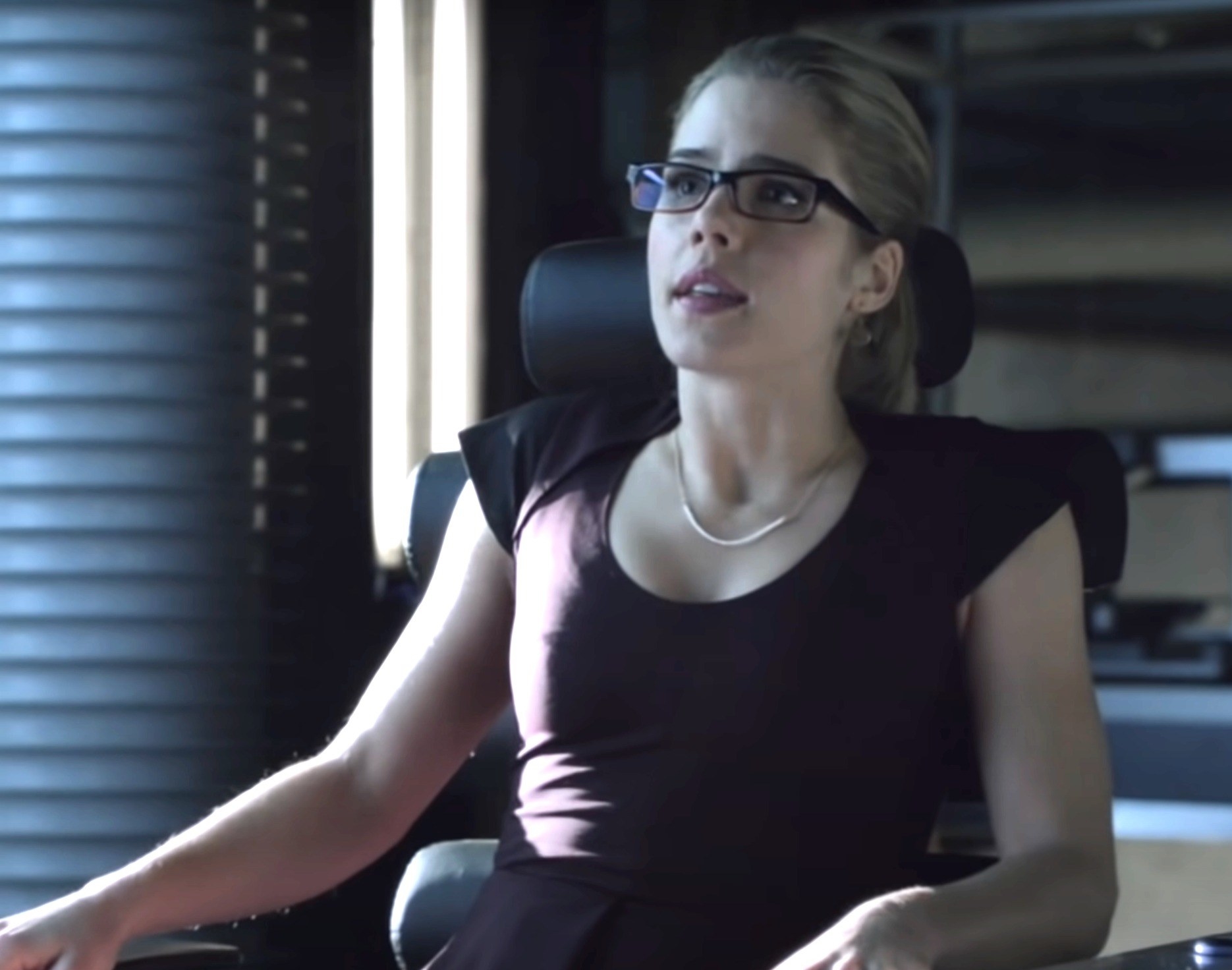 felicity sitting at a computer