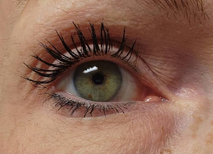 reviewer&#x27;s lashes with the mascara applied