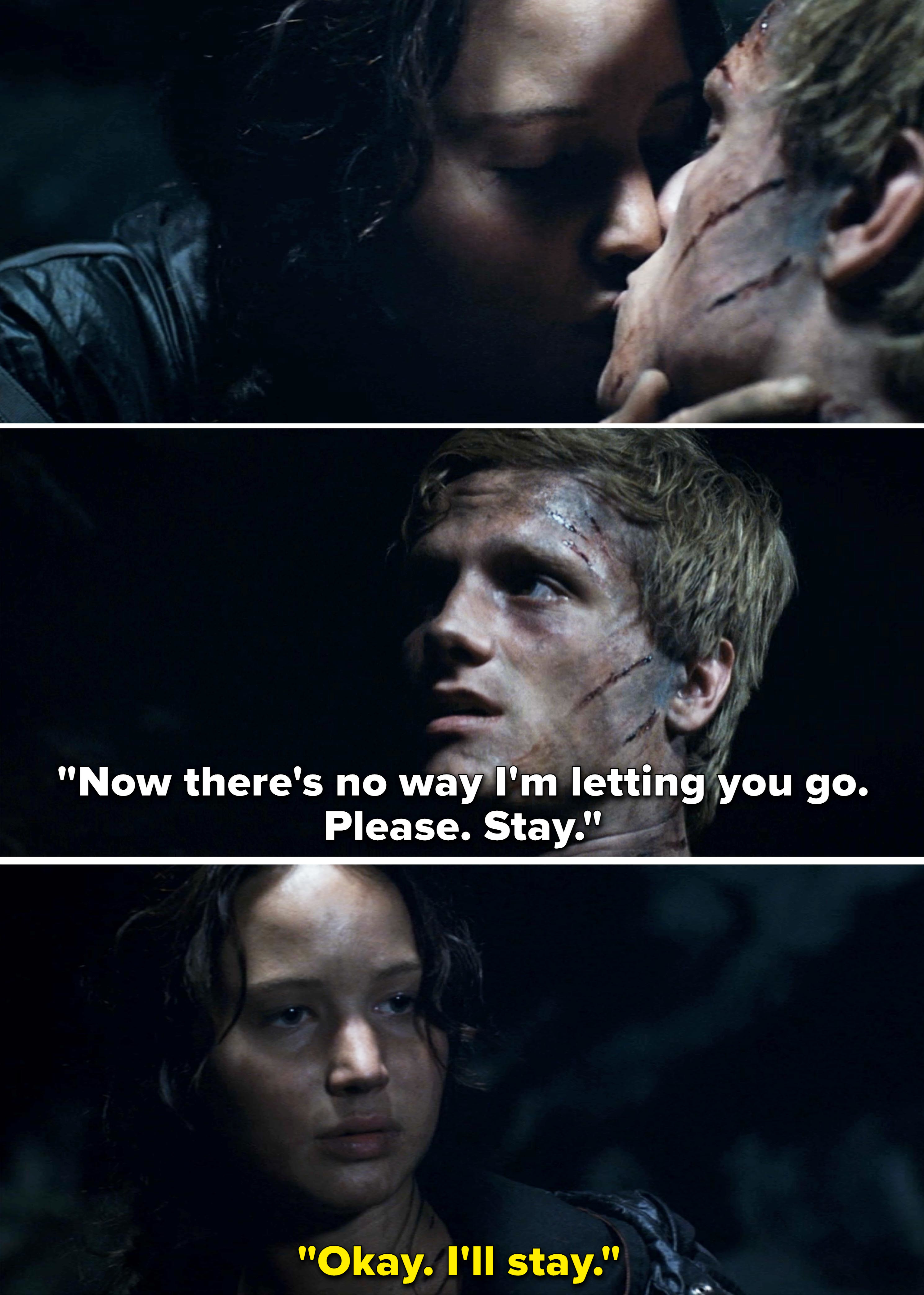 peeta saying there&#x27;s no way he&#x27;s letting katniss go before she gives him the sleep syrup