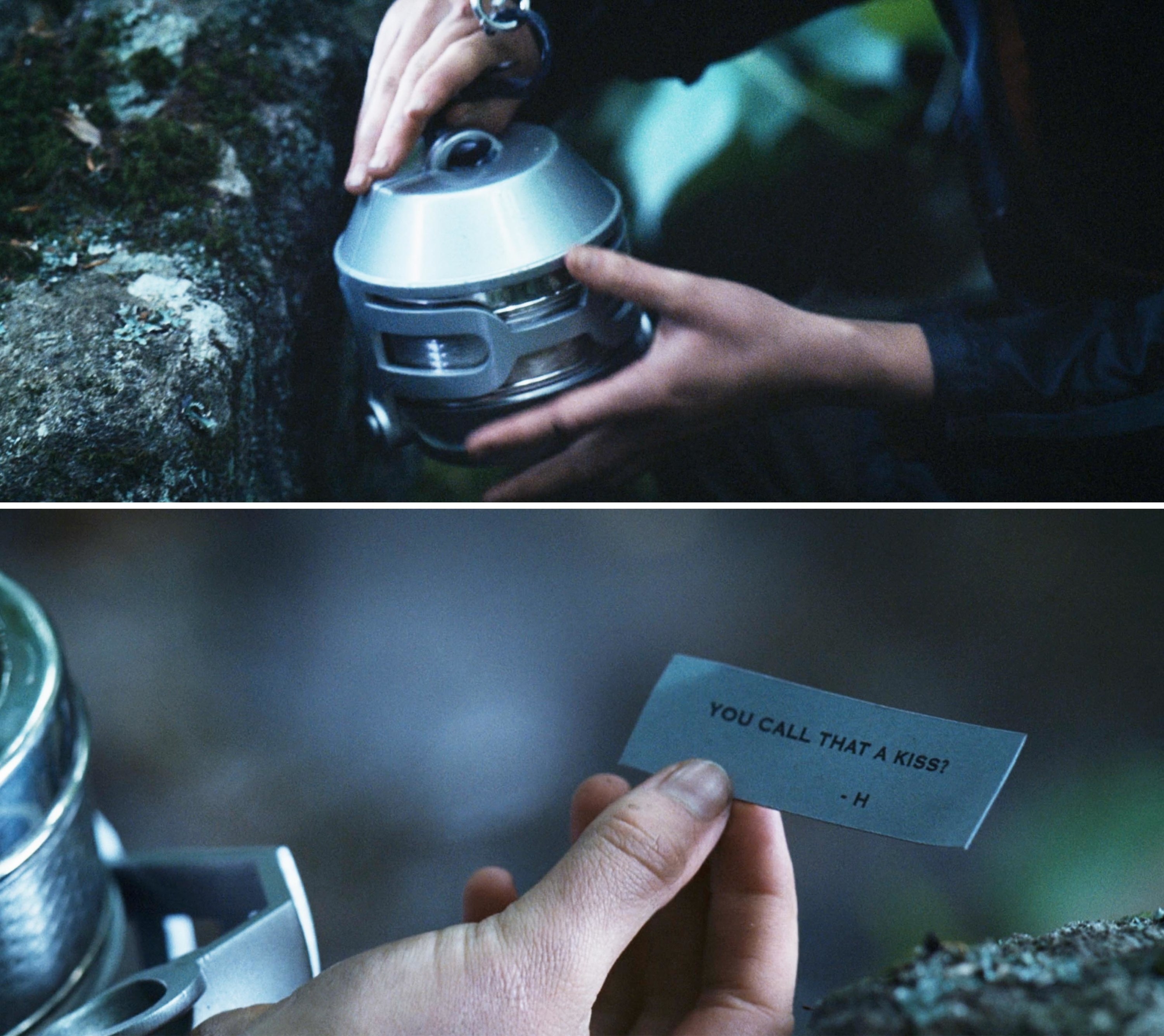 katniss opening the basket and finding a note readying, you call that a kiss?