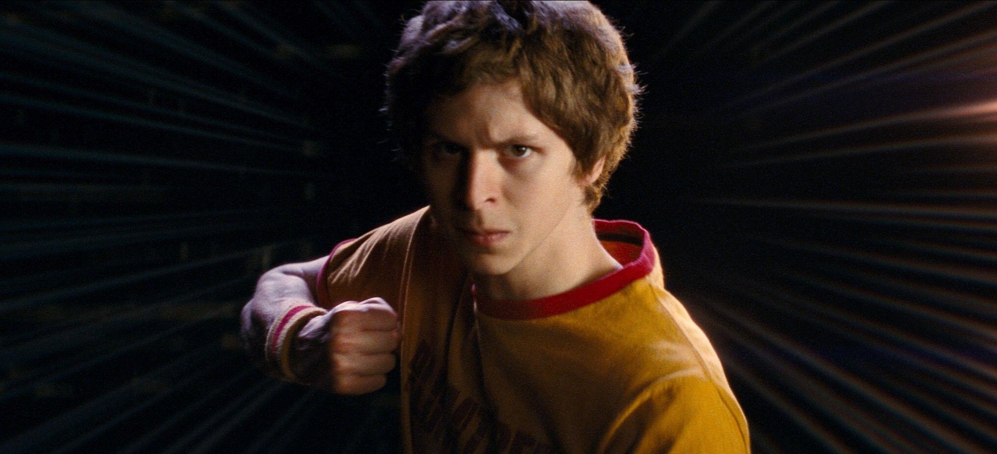 Michael Cera puts on an angry face and gears up for a fist fight
