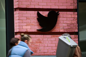 Twitter offices are pictured in outdoor setting