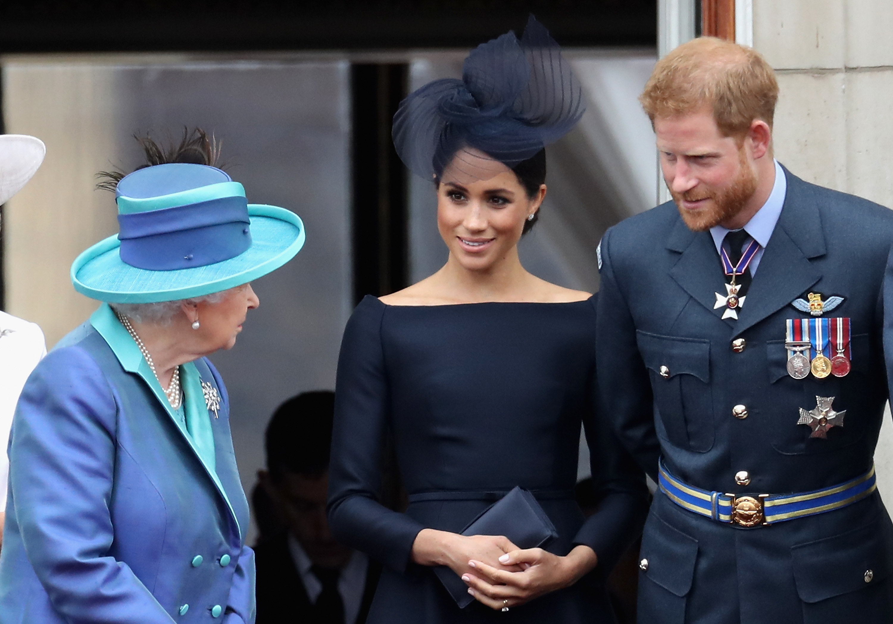 Megan and Harry with Queen Elizabeth II
