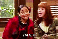 Raven and Chelsea from Thats So Raven saying Hater to someone at the same time