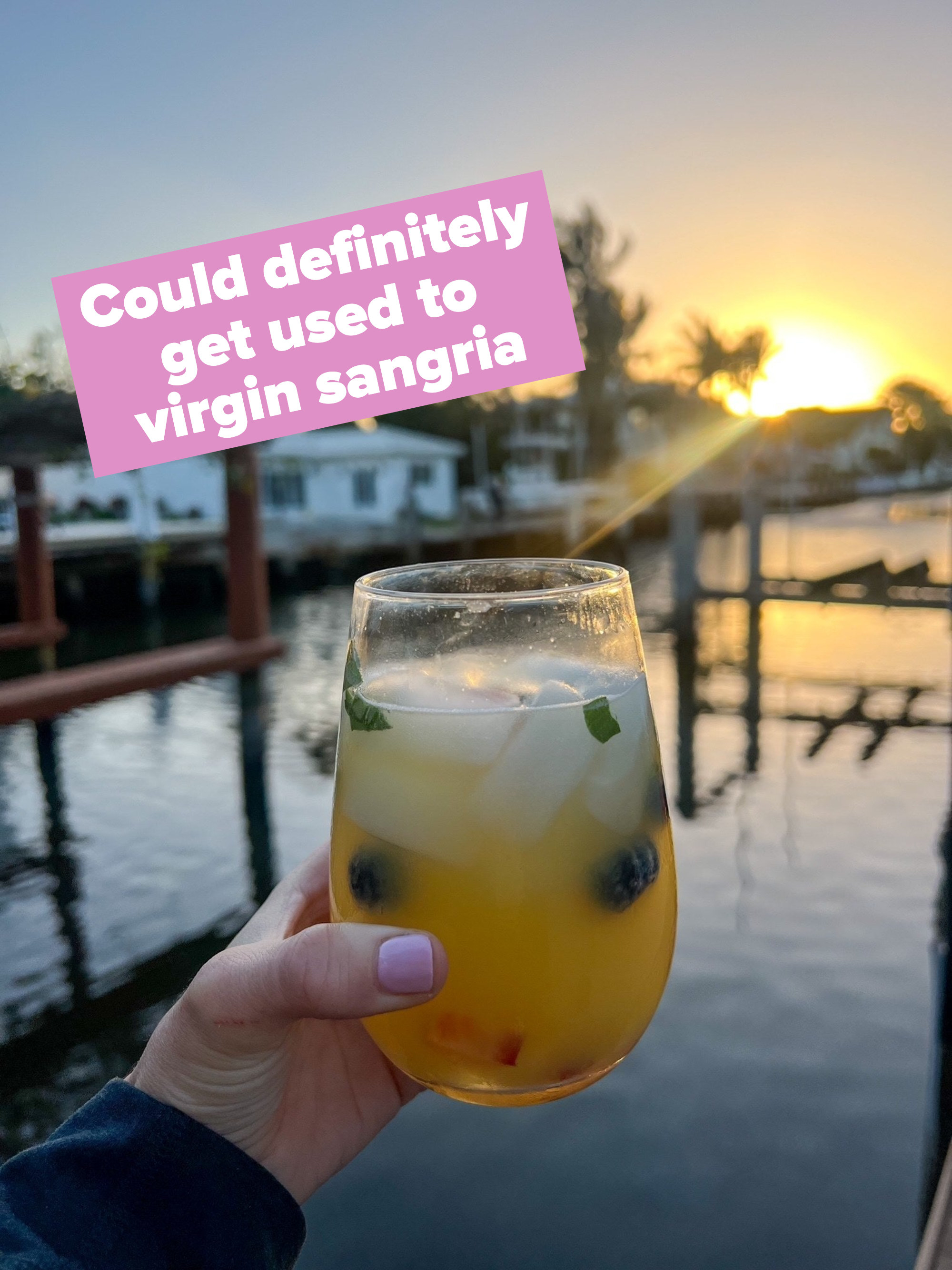 A mocktail by the sunset.