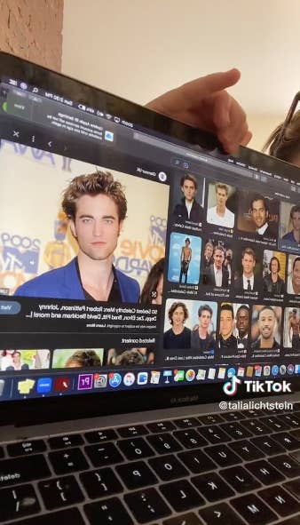 Robert Pattinson and other celeb men, including Michael B Jordan and Timothée Chalamet, on the screen