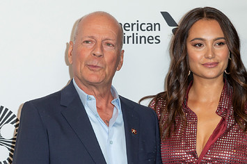 Bruce Willis and Emma Heming Willis at the Motherless Brooklyn premiere in 2019