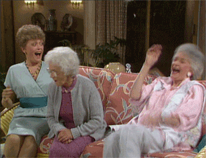 Blanche, Sophia and Dorothy laugh in &quot;The Golden Girls&quot;