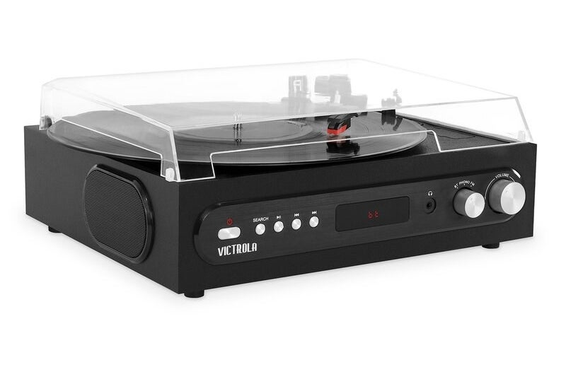 Image of black record player