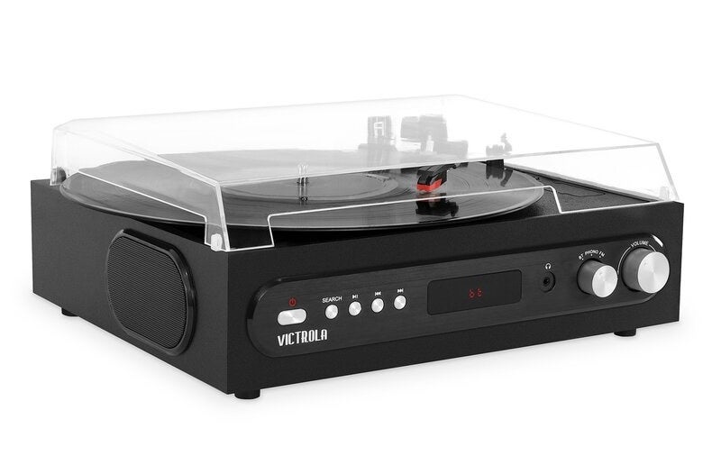 Image of black record player