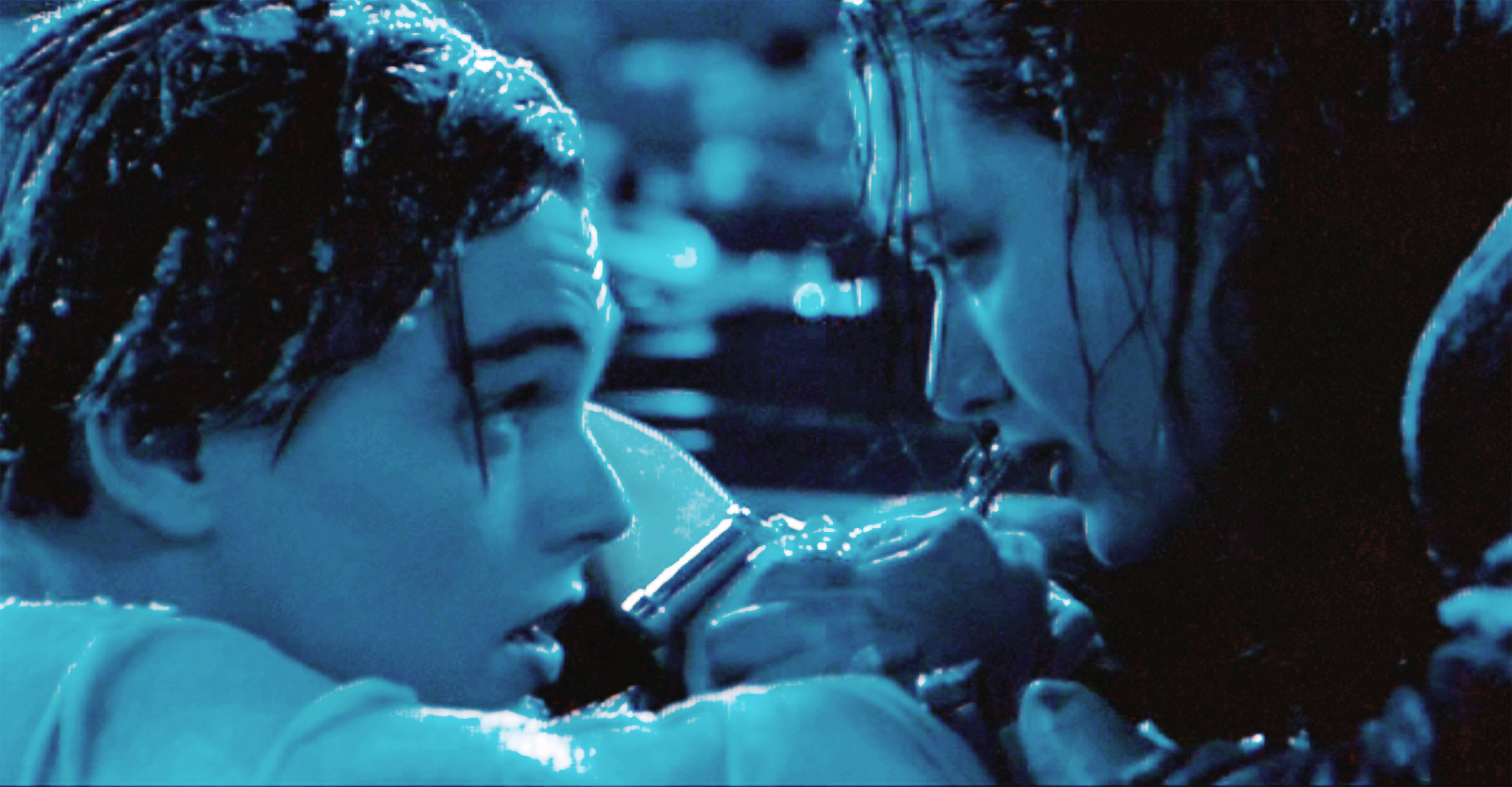Leonardo DiCaprio as Jack and Kate Winslet as Rose in &quot;Titanic&quot; in the water