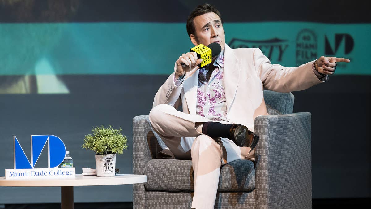 Nicolas Cage spoke at length about his expansive filmography and the power of art while accepting an award at this month's Miami Film Festival.