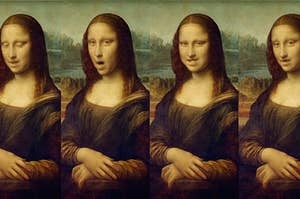 stills of a Mona Lisa deepfake