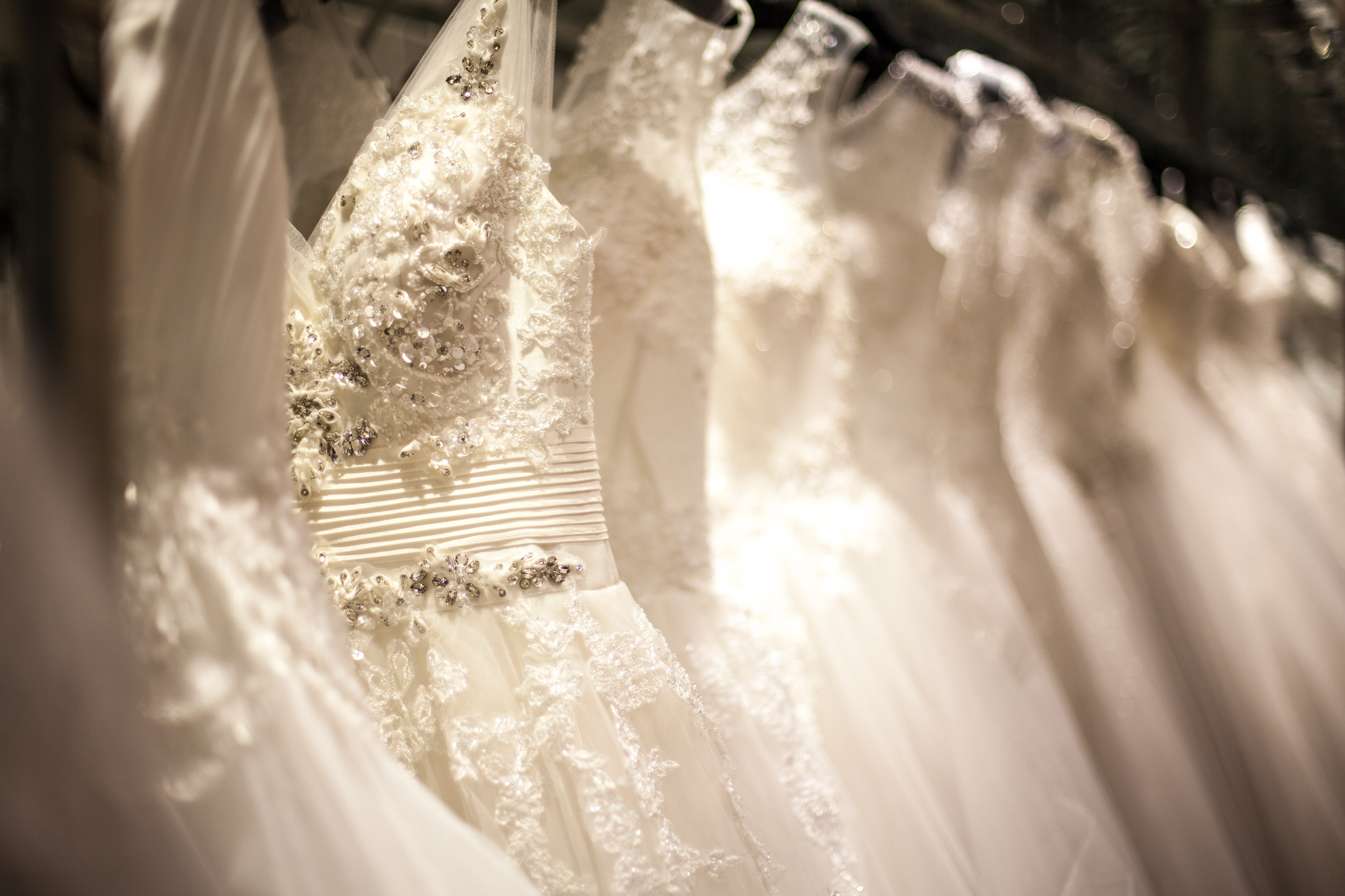 wedding dress rack