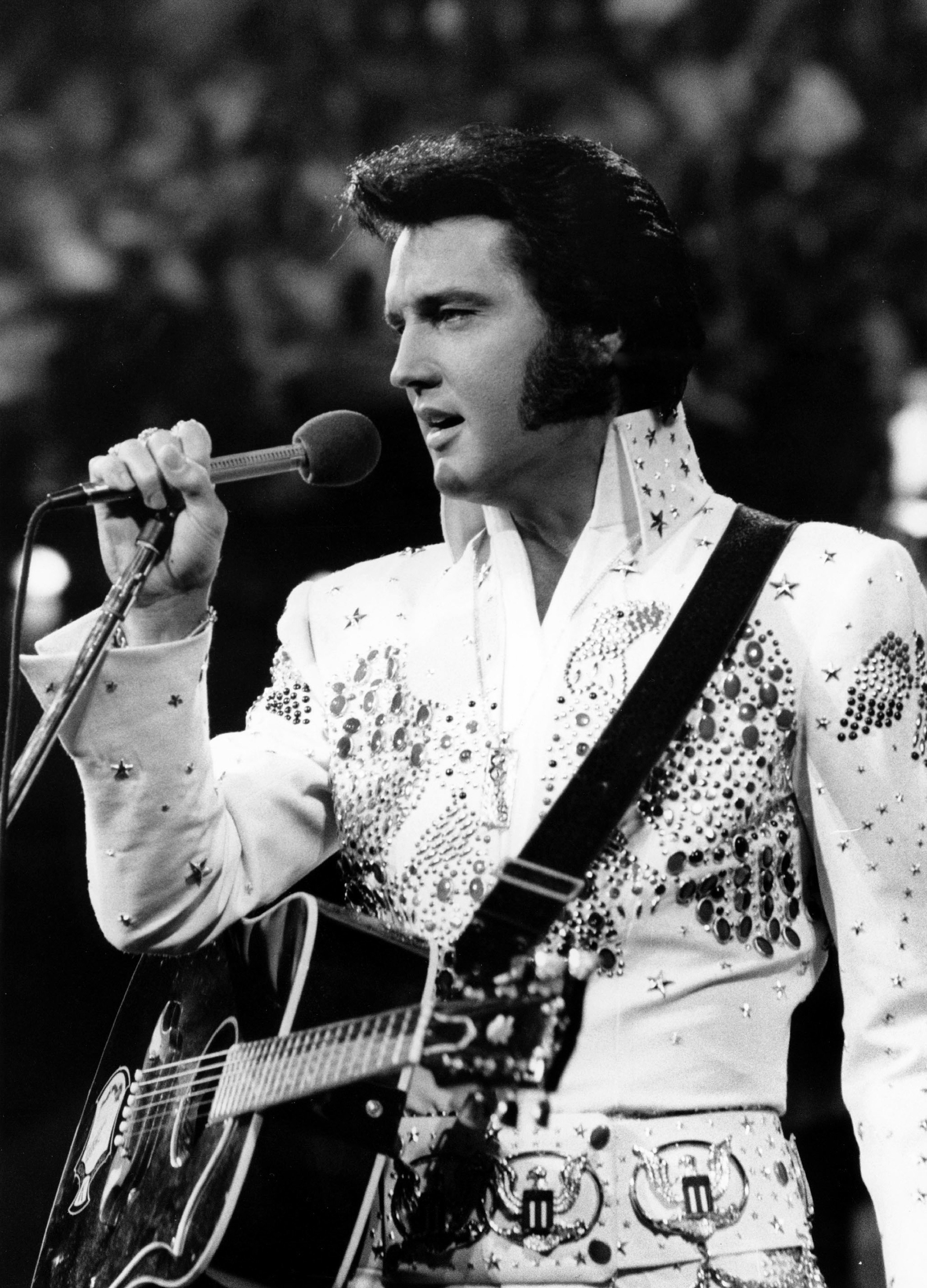 Elvis performing onstage
