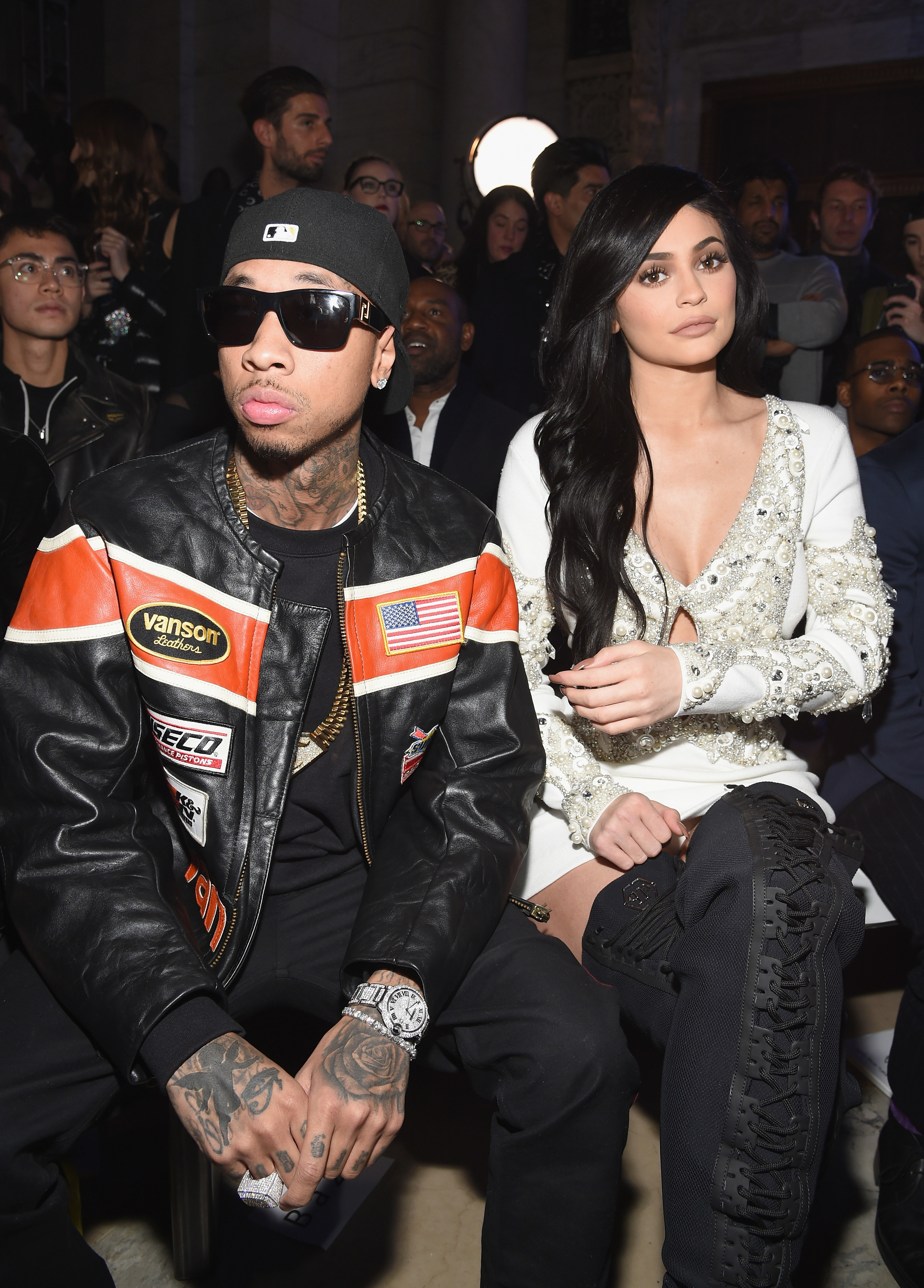 Tyga and Kylie sit front row at a fashion show