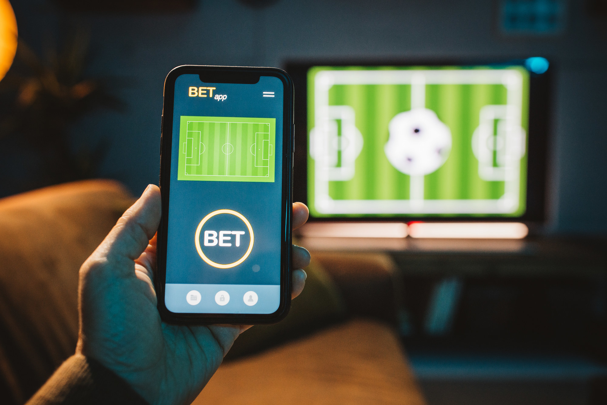 A phone with a betting app