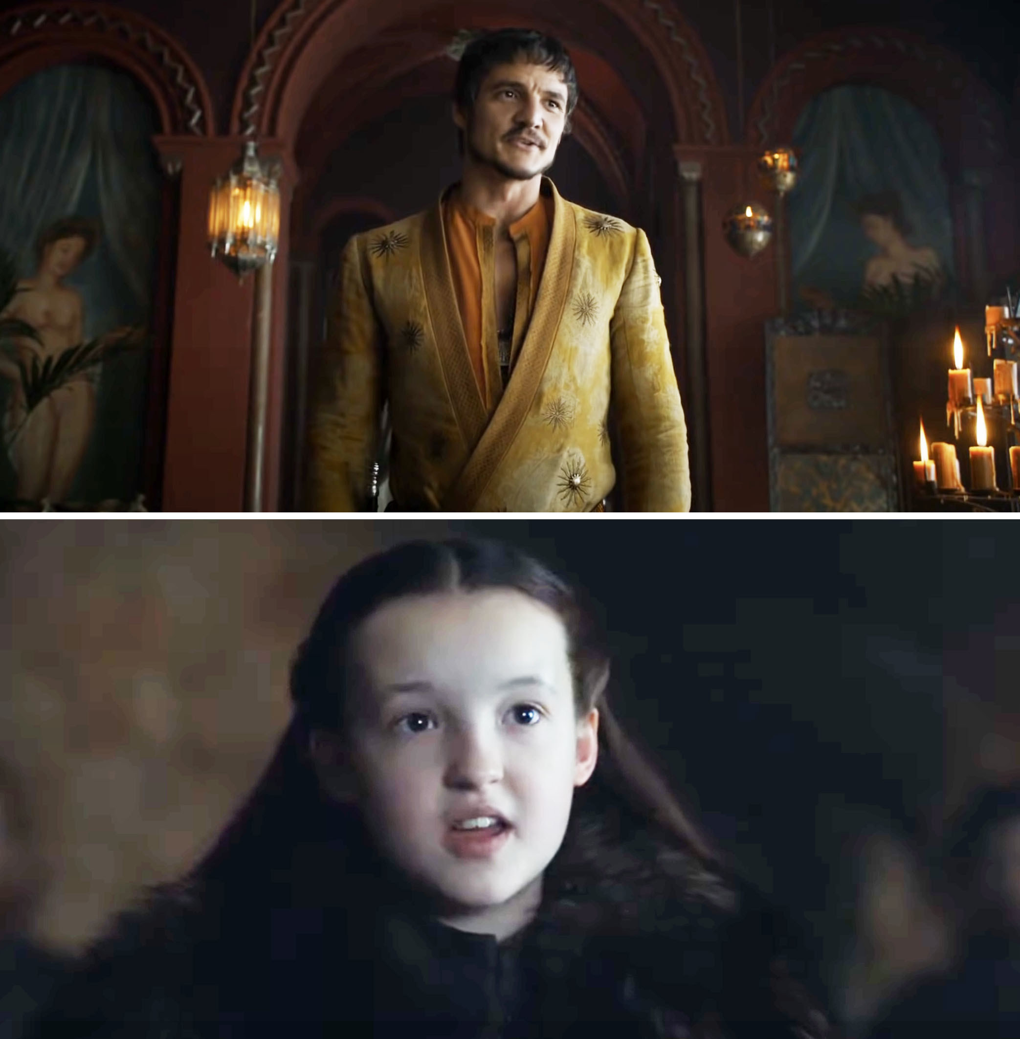 Pedro Pascal and Bella Ramsey in Game of Thrones