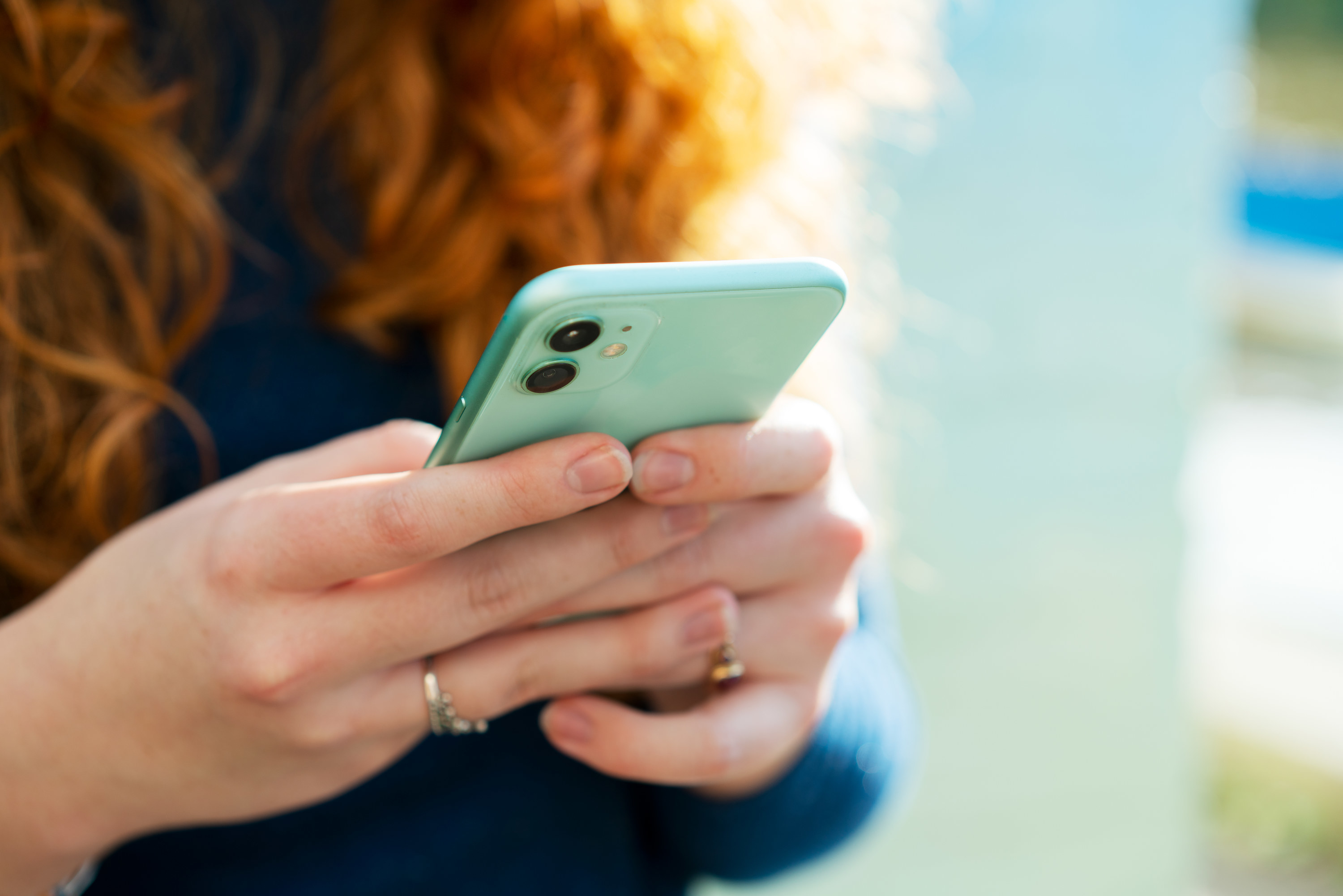 A woman on her phone