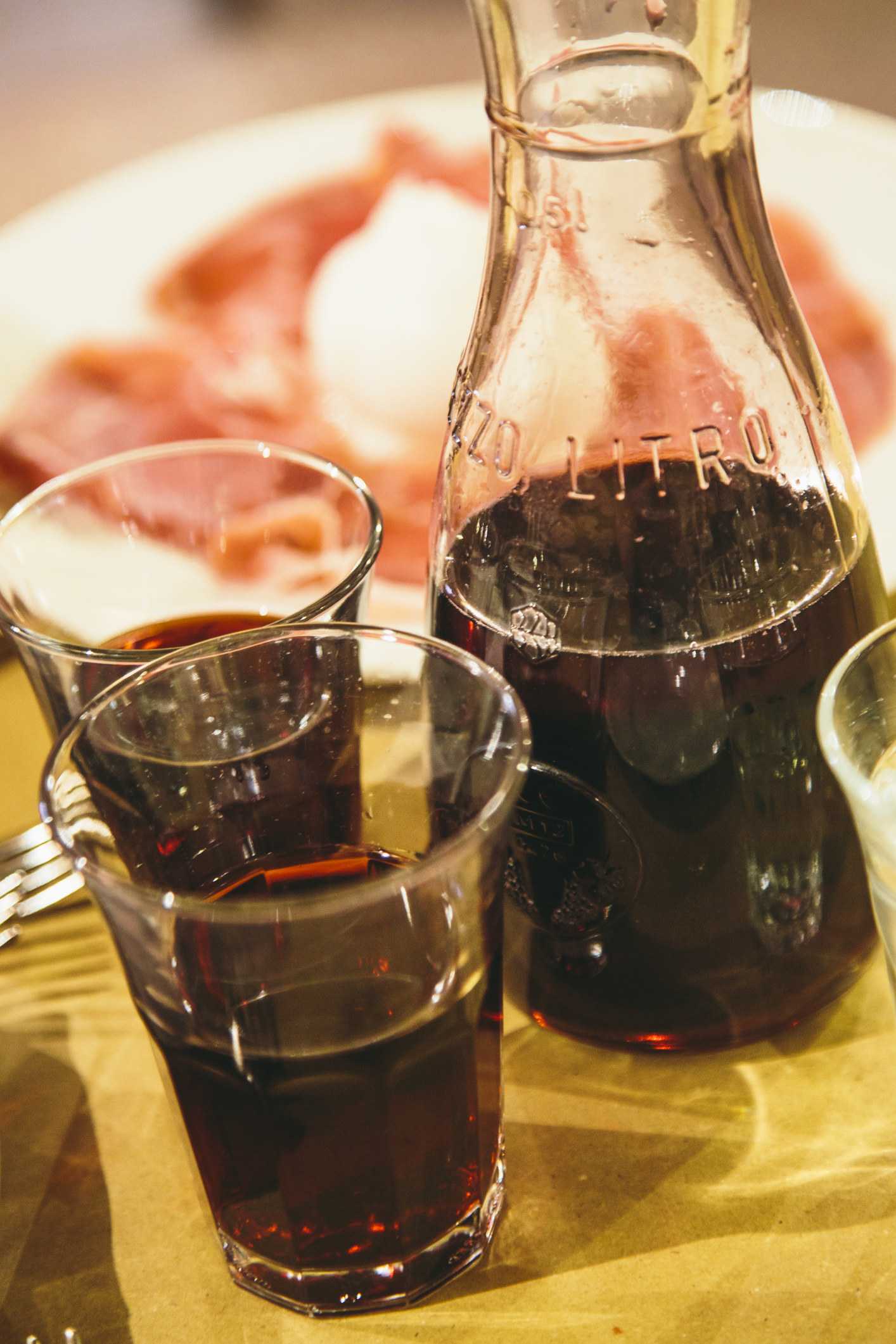 House wine served in carafe in a restaurant