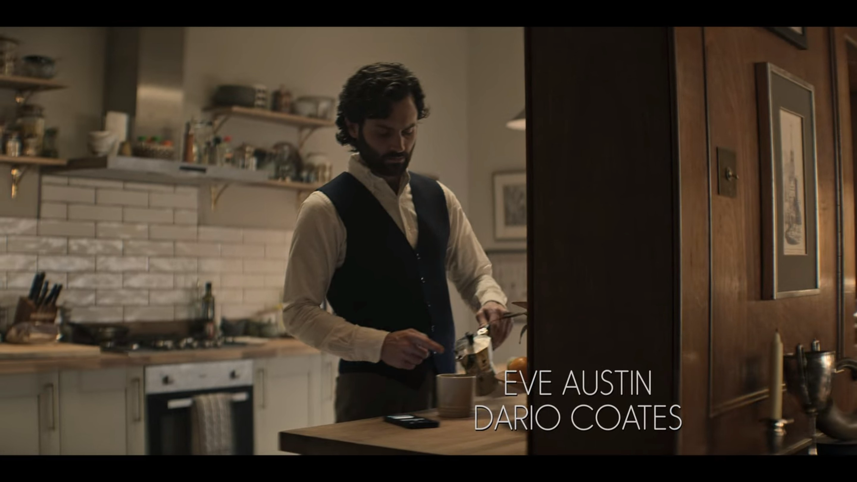 Joe making espresso in his kitchen