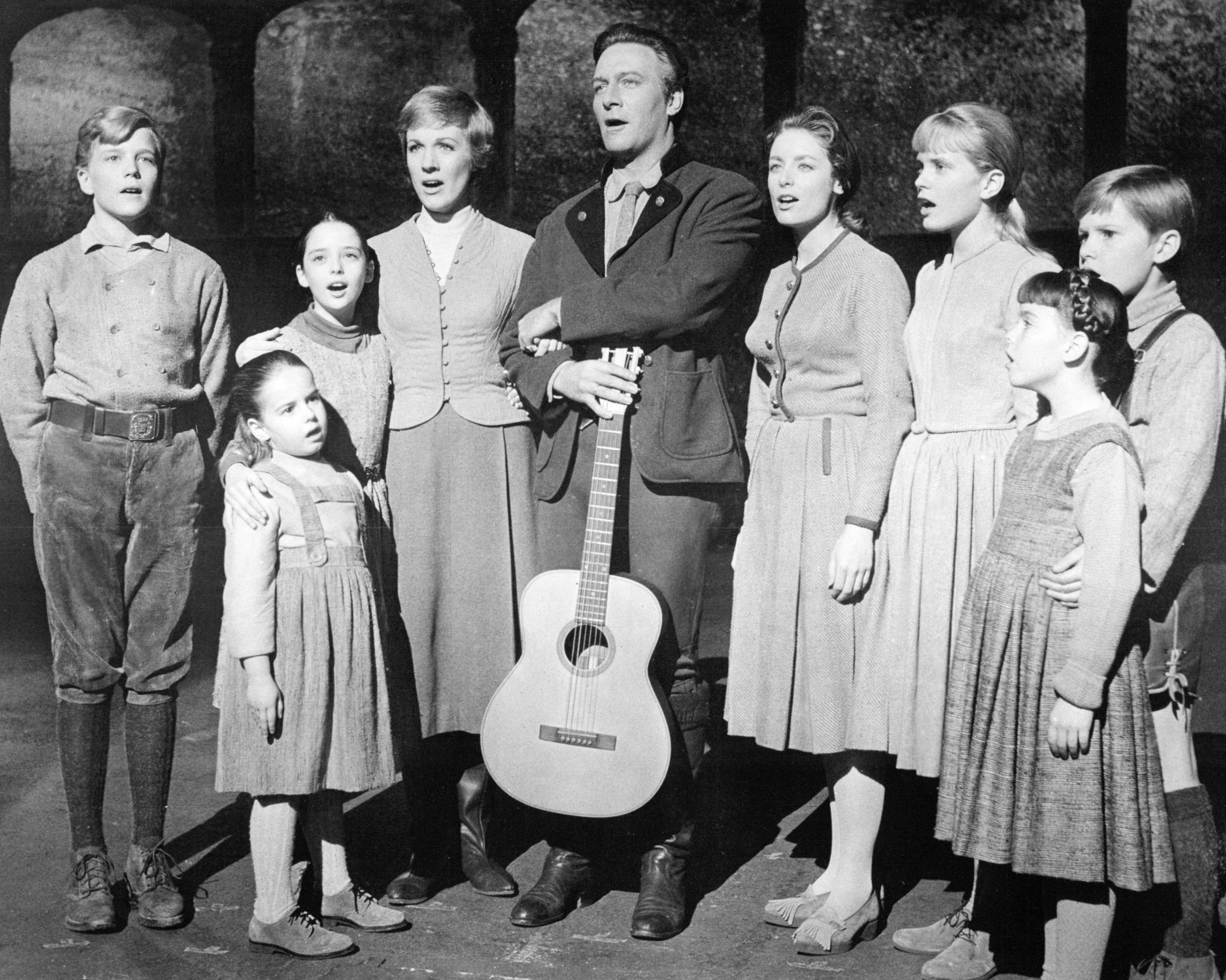 The actors playing members of the Von Trapp family in a promotional portrait for &quot;The Sound of Music&quot;