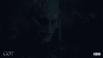 The Night King and Bran in a very, very dark forest