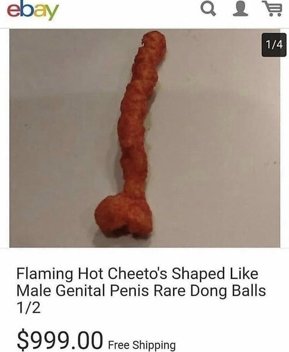 Cheeto &quot;shaped like male genital penis rare dong balls&quot; selling for $999, with free shipping