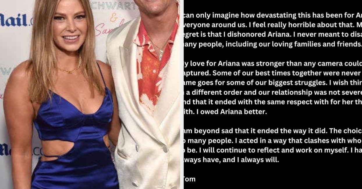 “Vanderpump Rules” Star Tom Sandoval Has Finally Apologized To Ariana Madix For Cheating On Her, And It’s Not Great