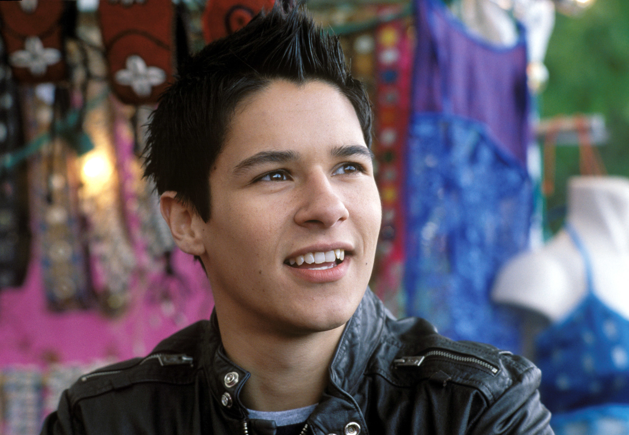 closeup of a guy in a leather jacket