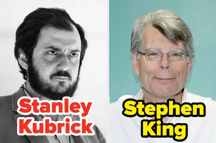 Side-by-side of Stanley Kubrick and Stephen King