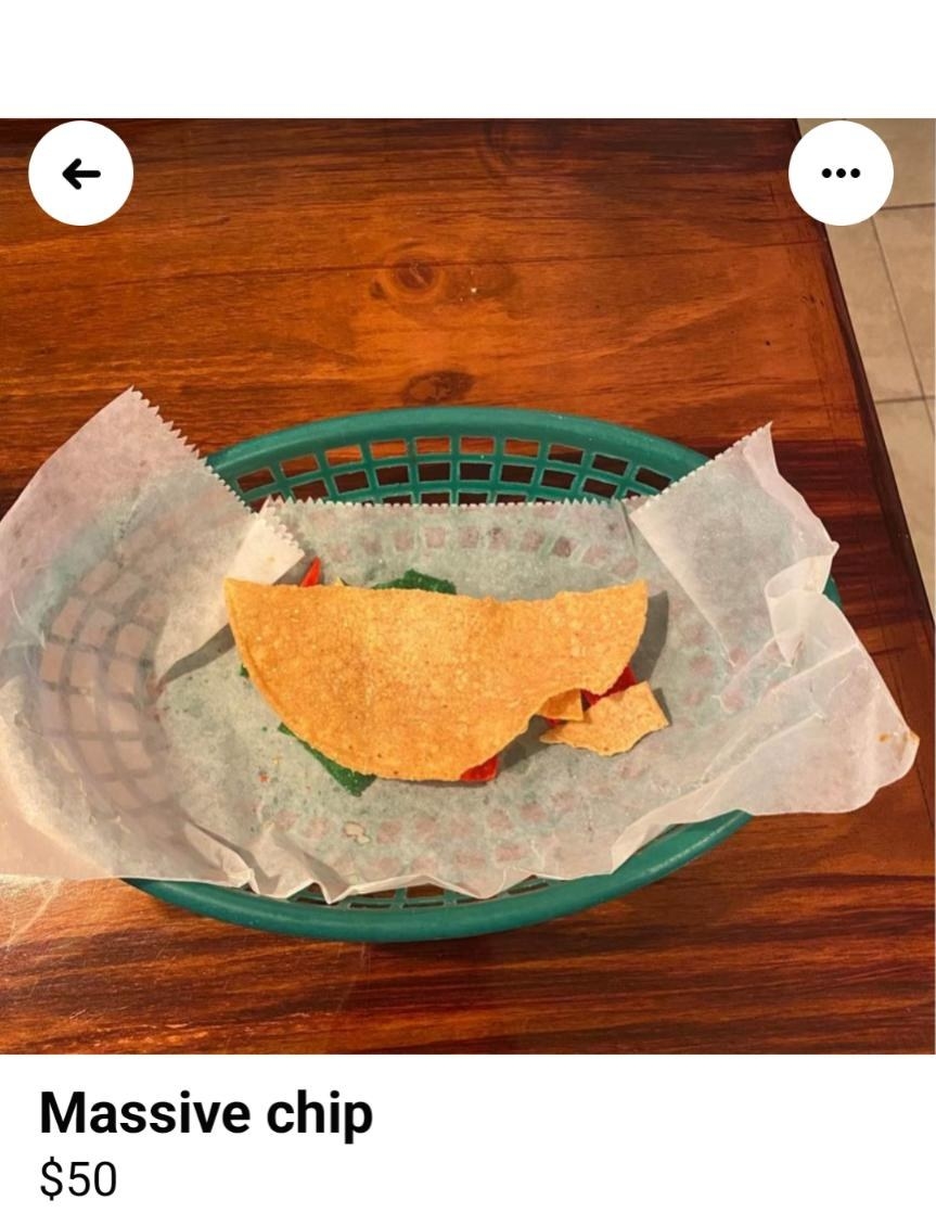 Big potato chip selling for $50