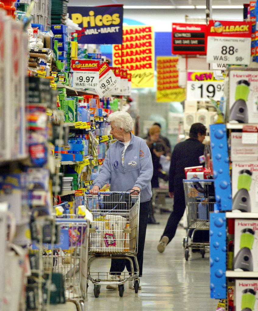 Shoppers at Walmart.