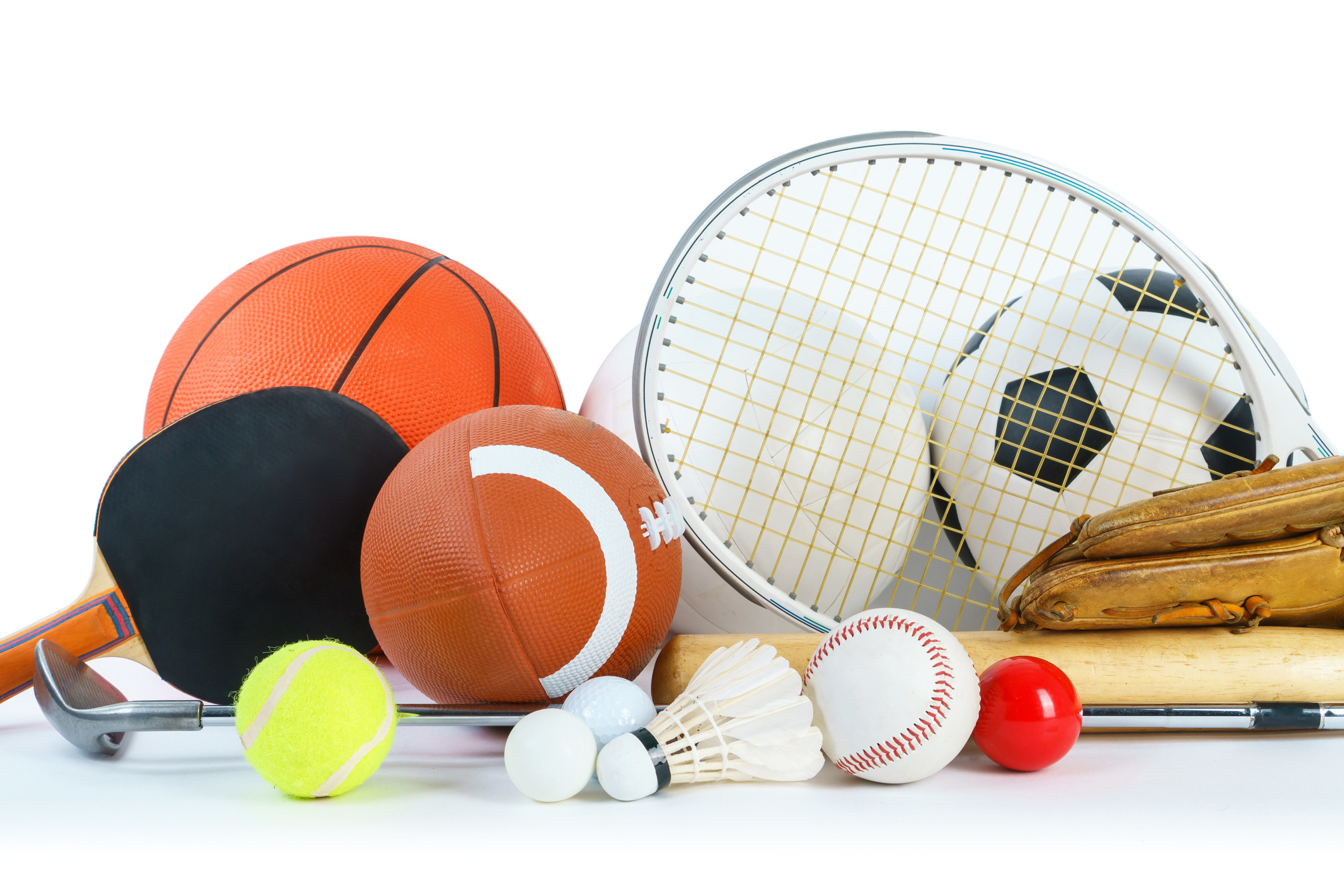 An assortment of sports balls