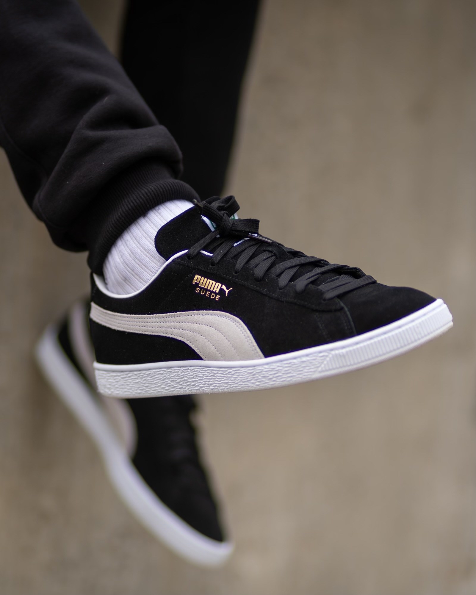 Close-up image of Puma Suede sneakers