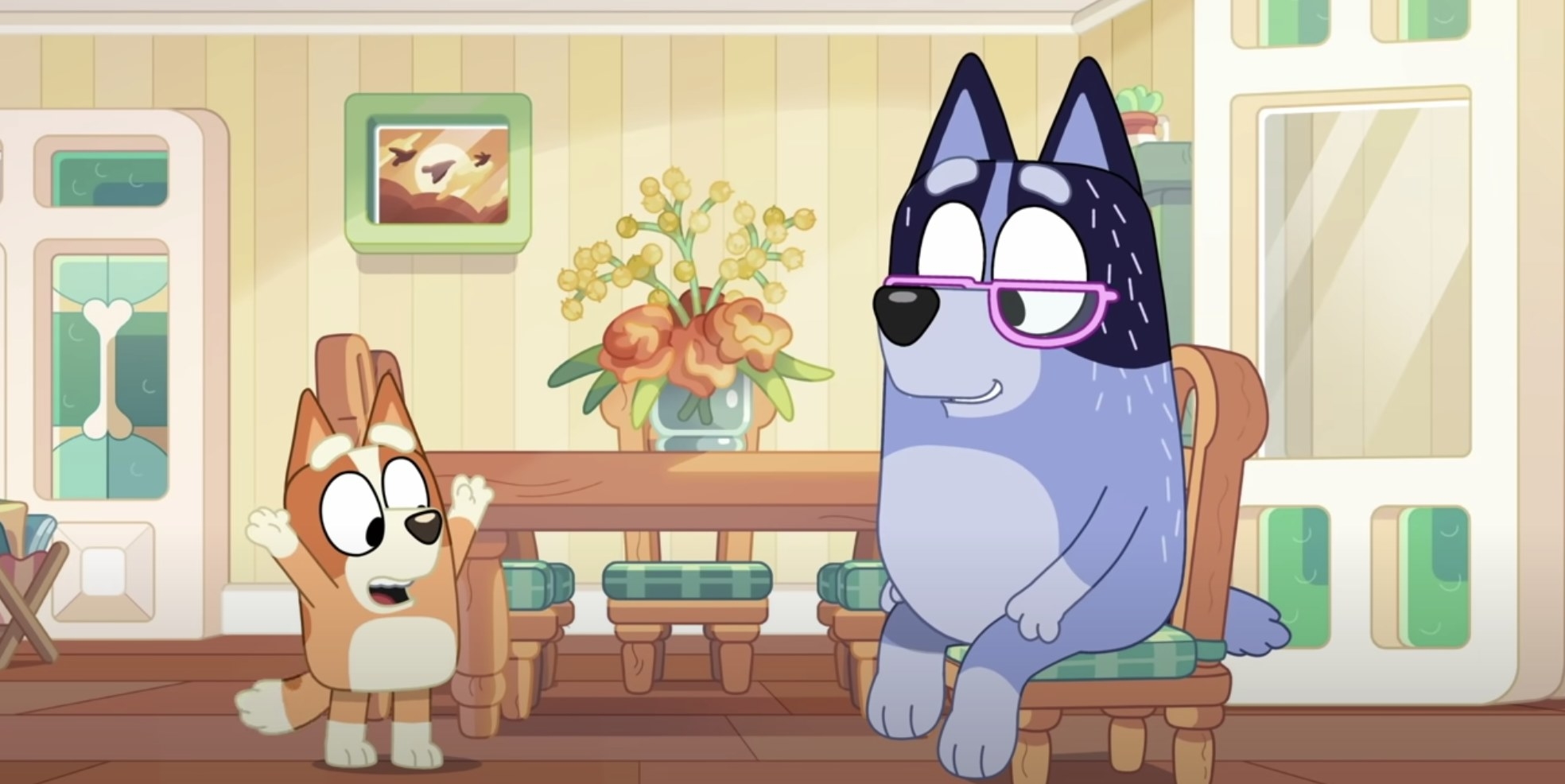 scene where Bingo is doing a handstand for her grandma