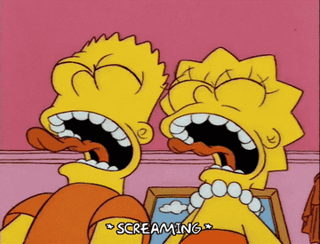 Bart and Lisa Simpson scream