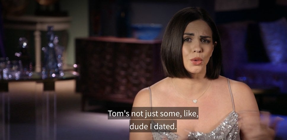 Katie sitting in her confessional interview